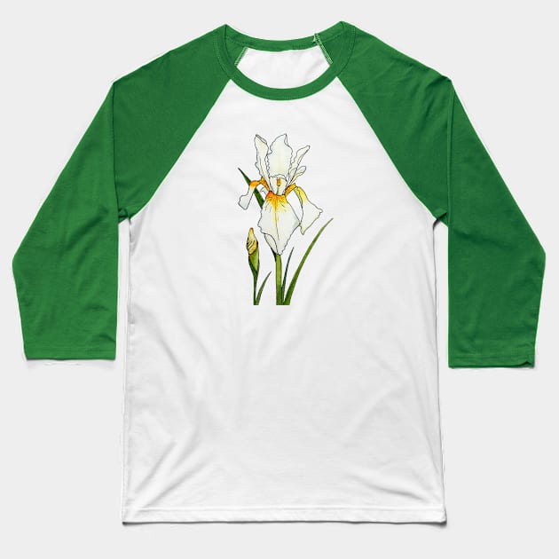 Iridescent Iris Baseball T-Shirt by Kirsty Topps